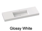 Washbasin top, custom-made, Width 80 to 200 cm x Depth 46 to 80 cm, high quality composite resin, GLOSSY white smooth finish, Free Delivery.